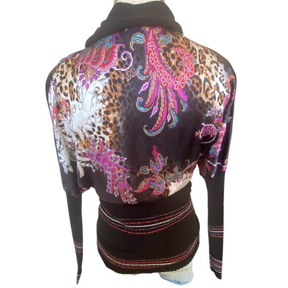 Beautiful And Unique Satin And Knit Blouse Made In Italy - Picture 4 of 8